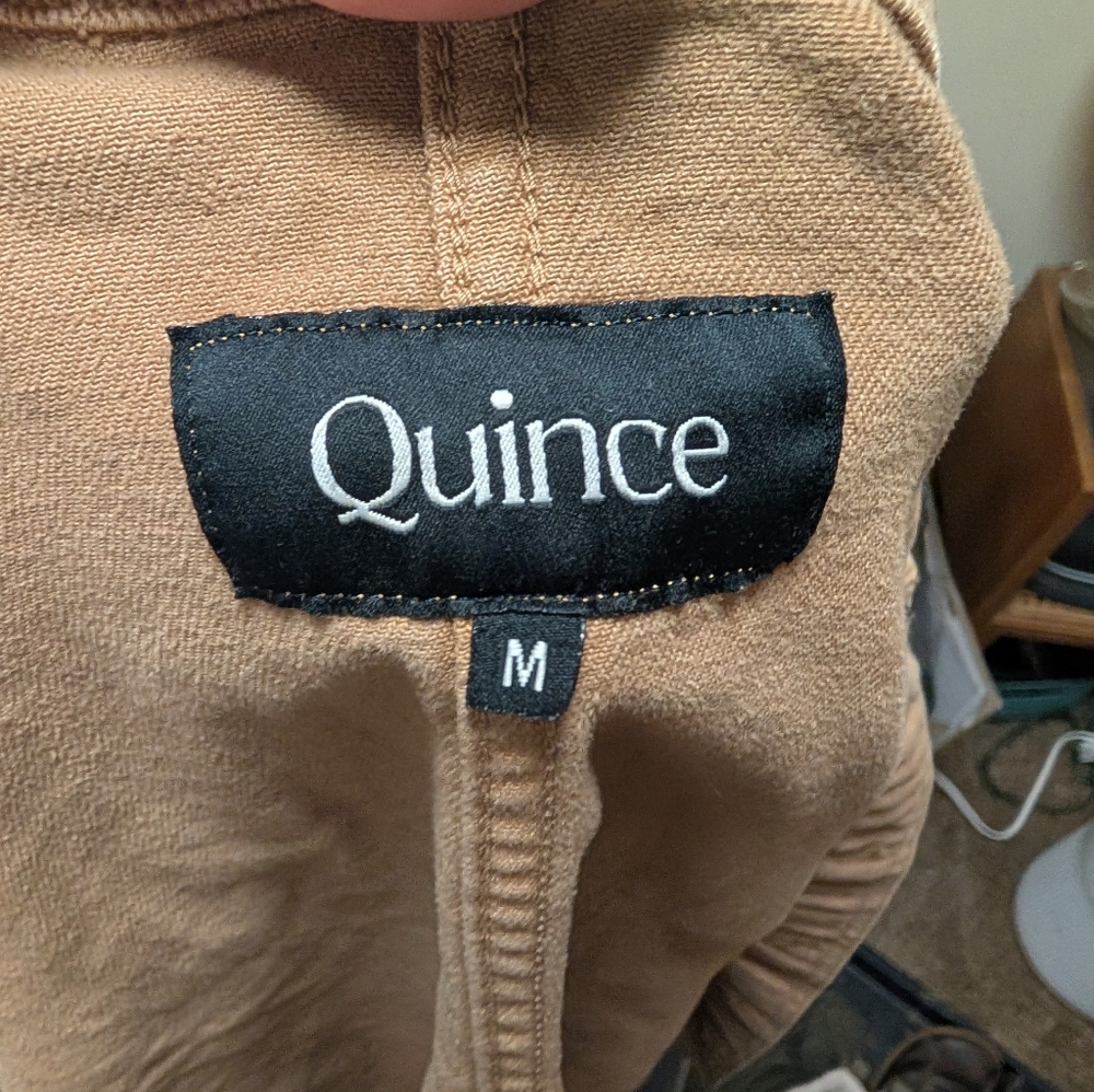 Quince Tan Utility Jacket M Cotton Stretch Chore Coat - Picture 8 of 8